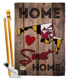 State Maryland Home Sweet Home - States Americana Vertical Impressions Decorative Flags HG191158 Made In USA