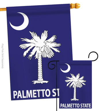 Palmetto State - States Americana Vertical Applique Decorative Flags HG108023