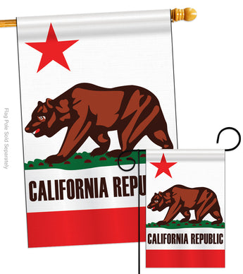 California - States Americana Vertical Applique Decorative Flags HG108050