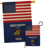 US Wisconsin - States Americana Vertical Impressions Decorative Flags HG140812 Made In USA