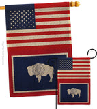 US Wyoming - States Americana Vertical Impressions Decorative Flags HG140813 Made In USA