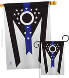Ohio Think Blue Line - States Americana Vertical Impressions Decorative Flags HG140887 Made In USA