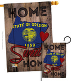 State Oregon Home Sweet Home - States Americana Vertical Impressions Decorative Flags HG191112 Made In USA