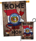 State Missouri Home Sweet Home - States Americana Vertical Impressions Decorative Flags HG191131 Made In USA