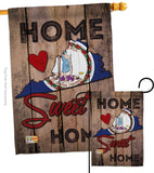 State Virginia Home Sweet Home - States Americana Vertical Impressions Decorative Flags HG191145 Made In USA