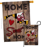 State Maryland Home Sweet Home - States Americana Vertical Impressions Decorative Flags HG191158 Made In USA