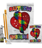 Autism Awareness - Support Inspirational Vertical Impressions Decorative Flags HG115085 Made In USA