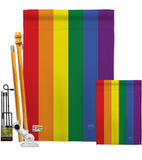 Rainbow - Support Inspirational Vertical Impressions Decorative Flags HG115100 Made In USA