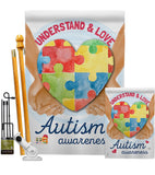 Understand Autism Awareness - Support Inspirational Vertical Impressions Decorative Flags HG115131 Made In USA