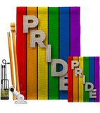 Rainbow Pride - Support Inspirational Vertical Impressions Decorative Flags HG115177 Made In USA