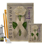 Lung Cancer Awareness - Support Inspirational Vertical Impressions Decorative Flags HG115207 Made In USA