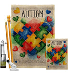 Support Autism Day - Support Inspirational Vertical Impressions Decorative Flags HG115221 Made In USA