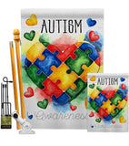 Support Autism Day - Support Inspirational Vertical Impressions Decorative Flags HG115221 Made In USA