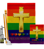 All Are Welcome - Support Inspirational Vertical Impressions Decorative Flags HG115248 Made In USA