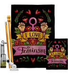 Love Feminsm - Support Inspirational Vertical Impressions Decorative Flags HG115250 Made In USA