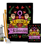 Love Feminsm - Support Inspirational Vertical Impressions Decorative Flags HG115250 Made In USA