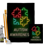 Neon Autism - Support Inspirational Vertical Impressions Decorative Flags HG137412 Made In USA