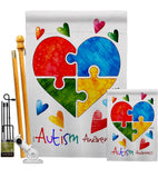 Autism Love - Support Inspirational Vertical Impressions Decorative Flags HG137487 Made In USA