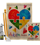 Autism Love - Support Inspirational Vertical Impressions Decorative Flags HG137487 Made In USA