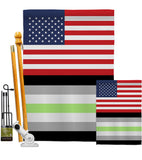 US Agender Pride - Support Inspirational Vertical Impressions Decorative Flags HG148026 Made In USA