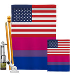 US Bisexual - Support Inspirational Vertical Impressions Decorative Flags HG148030 Made In USA