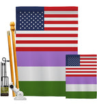 US Genderqueer pride - Support Inspirational Vertical Impressions Decorative Flags HG148034 Made In USA