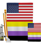 US Nonbinary flag - Support Inspirational Vertical Impressions Decorative Flags HG148041 Made In USA