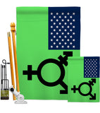 US Israeli transgender and genderqueer - Support Inspirational Vertical Impressions Decorative Flags HG148652 Made In USA