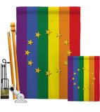 European Union Pride - Support Inspirational Vertical Impressions Decorative Flags HG148671 Made In USA