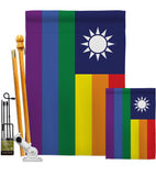 Taiwan Pride - Support Inspirational Vertical Impressions Decorative Flags HG148672 Made In USA