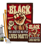 No Justice No Peace - Support Inspirational Vertical Impressions Decorative Flags HG170018 Made In USA