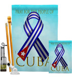 Pray For Cuba - Support Inspirational Vertical Impressions Decorative Flags HG170213 Made In USA