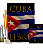 Cuba Libre - Support Inspirational Vertical Impressions Decorative Flags HG170217 Made In USA