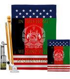 This Home Afghanistan - Support Inspirational Vertical Impressions Decorative Flags HG170218 Made In USA