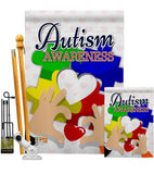 Love Autism Awareness - Support Inspirational Vertical Impressions Decorative Flags HG192068 Made In USA