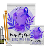 Keep Fighting - Support Inspirational Vertical Impressions Decorative Flags HG192418 Made In USA