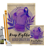 Keep Fighting - Support Inspirational Vertical Impressions Decorative Flags HG192418 Made In USA