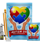 Autism Day - Support Inspirational Vertical Impressions Decorative Flags HG192440 Made In USA