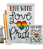 Live with Love - Support Inspirational Vertical Impressions Decorative Flags HG192461 Made In USA