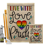 Live with Love - Support Inspirational Vertical Impressions Decorative Flags HG192461 Made In USA