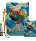 Heart Autism - Support Inspirational Vertical Impressions Decorative Flags HG192533 Made In USA