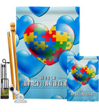 Heart Autism - Support Inspirational Vertical Impressions Decorative Flags HG192533 Made In USA