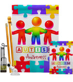 Support Autism - Support Inspirational Vertical Impressions Decorative Flags HG192534 Made In USA