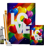 Love Mean Pride - Support Inspirational Vertical Impressions Decorative Flags HG192602 Made In USA