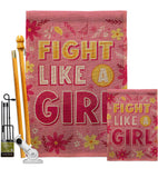 Fight Like Girl - Support Inspirational Vertical Impressions Decorative Flags HG192627 Made In USA