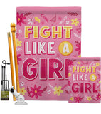 Fight Like Girl - Support Inspirational Vertical Impressions Decorative Flags HG192627 Made In USA