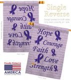 Hope, Faith, Courage (Purple) - Support Inspirational Vertical Impressions Decorative Flags HG115091 Made In USA