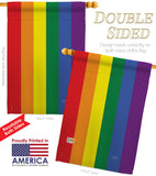 Rainbow - Support Inspirational Vertical Impressions Decorative Flags HG115100 Made In USA