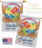 Understand Autism Awareness - Support Inspirational Vertical Impressions Decorative Flags HG115131 Made In USA