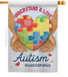 Understand Autism Awareness - Support Inspirational Vertical Impressions Decorative Flags HG115131 Made In USA